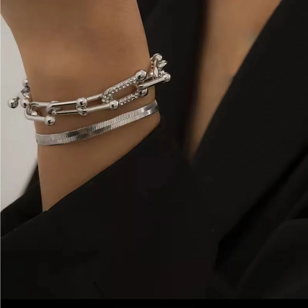 Silver Bracelets Set of 2